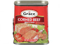 Grace Halal Corned Beef 12oz in an aluminum can with with Red labeling 