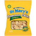 ST Mary's Banana chips 5 oz packaged in Yellow packet with Blue labeling