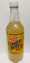 Solo Ginger Beer Soda 20oz in a plastic bottle with Yellow labeling 