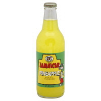 D&G Pineapple Soda 12oz packaged in a glass bottle with Green and Yellow labeling 