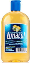 Limacol mentholated 500ml packaged in a glass bottle with Blue labeling 

The freshness of a breeze in a bottle

