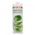 Foco Soursop Nectar 1 Liter packaged in a Plastic rectangular box with White and Green labeling