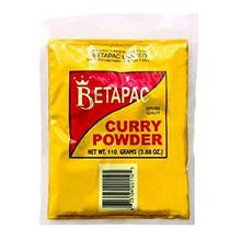 BETAPAC CURRY POWDER 110G packaged in clear plastic with Red and Yellow labeling