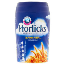 HORLICKS MALTED DRINK MIX 300G packaged in plastic container with Blue labeling 