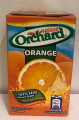 Nestle Orchard Orange drink packed in a rectangle shaped container with Orange and Blue labeling 