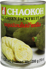 Chaokoh Young Green Jackfruit in Brine 20 oz packaged in an aluminum can with Lime and Dark Green labeling. 