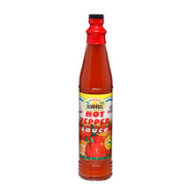 Ocho Rios Super Hot Pepper Sauce 3 FL OZ. packaged in a glass bottle with a Red, White, and Yellow label. 