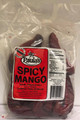 Paula's Spicy Mango 250 gram treat packaged in clear plastic with red and white label 
