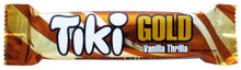 TIKI GOLD VANILLA THRILLA 29.7 GRAMS
Chocolate Bar wrapped in Red and Gold Plastic Packaging 