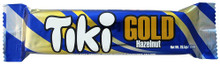 TIKI GOLD HAZELNUT 29.7 GRAMS

Chocolate Bar wrapped in Blue and Gold Plastic Packaging 