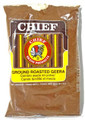 Chief Ground Roasted Geera 8 oz
Clear packaging with Brown and Yellow label