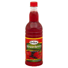 Grace Strawberry Flavored Syrup 25.5 fl.oz.

Plastic Bottle with Red and Orange Label 