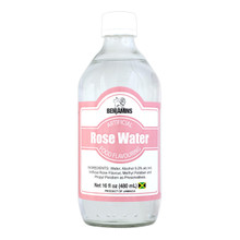 Benjamins Rose Water 16 fl oz

Glass bottle of Rose water with Pink and White label 