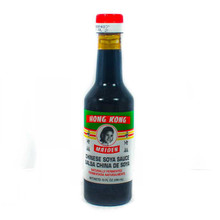Hong Kong Maiden Chinese Soya Sauce 10 Fl Oz.  in a glass bottle with a Red cap 