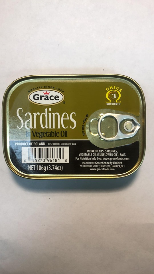 Grace Sardines in Vegetable Oil 106 grams Caribbean Supercenter