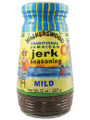 Walkerswood Jerk Seasoning Mild 10oz in a glass bottle with Yellow and Blue labeling 