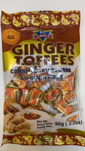 Ginger Toffee individually wrapped in plastic packet 