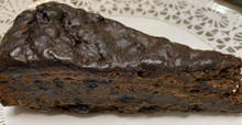 Black Cake Slice on tray