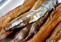 Smoked Herring Fillets on white tray
