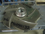 Goulds 3196 MT 5 vane imp, 1.5x3x10, 316ss, 7 3/8" dia., P#100-593 patt 54017  ML0411132