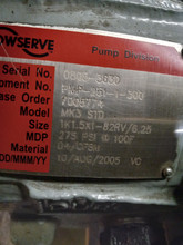 Durco pump MKIII STD 1K1.5x1-82 RV/6.25 CF8M S/N0805-3630 RM1012229