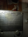 Plattco swing gate model 150M KU HT8 S/N SM 1004 tag no U6 HV 6300D RM1201224