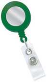 2120-3104 - Retractable Badge Reel Green With Silver Face 100 Per Pack