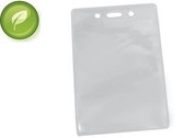 1815-1126 - BADGE HOLDER "PURE CLEAR" EVA MATERIAL CLEAR & SOFT  w/ANTI PRINT TRANSFER VERTICAL, SLOT  &  CHAIN HOLES w/THUMBNOTCH INSERT SIZE  4 13/16"  X  3 5/16",  OD 4" x 3" PVC BPA &  PHTHALATES FREE  MEETS REACH GUIDELINES 100 PER PACK
