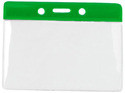 1820-1004 - Badge Holder Horizontal Green Bar 100 Per Pack