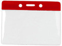 1820-1006 - Badge Holder Horizontal Red Bar 100 Per Pack