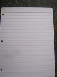 White Litigation ruled sheets, 8.5 x 11 3 hole punched