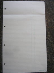 Green 14" ruled, 2 Vertical red lines, 3 hole sheets