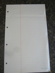 Green Lined Sheets, 14", 1 vertical line, 4 holes