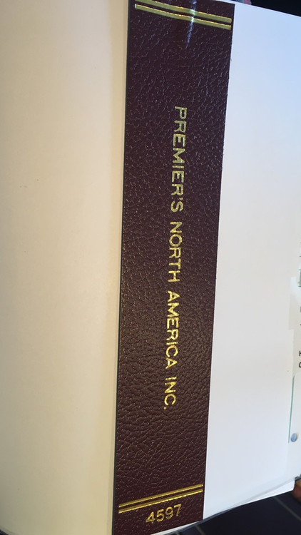 BLACK spine patch with gold foil stamping