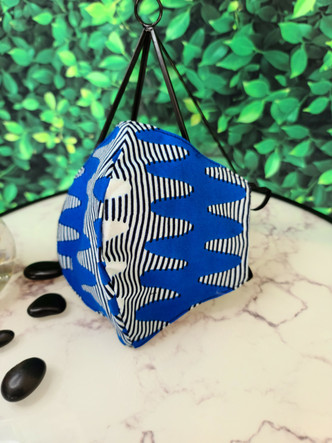 Feelin Wavy Blue Face Mask - Outer Main View