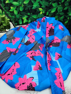 Ankara Print -  Pink Trumpet Bonnet Headwrap
