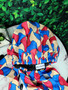 Ankara Print -  Triple Curve Bonnet Headwrap