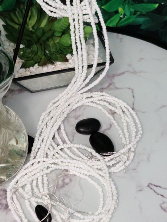 Ltd. Ed. Waist Beads - Pearl White 
 * sold in different length from 47” – 50” adornments.