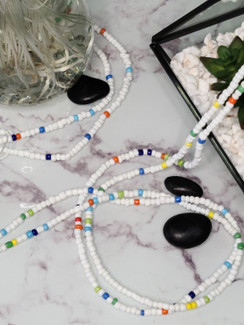 Ltd. Ed. Waist Beads - White & Multi Color
 * sold in different length from 43” – 44” adornments.