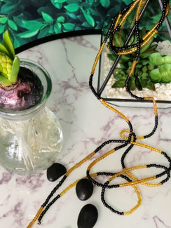 Ltd. Ed. Waist Beads - Black & Gold
 * sold in different length from 48” – 50” adornments.