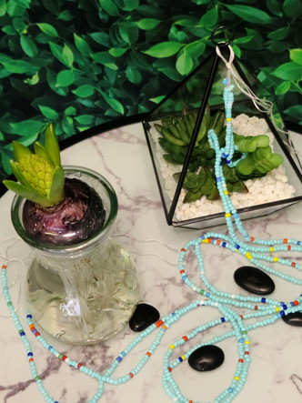 Ltd. Ed. Waist Beads - Opaque Turquoise & Multi Color
 * sold in different length from 53" - 56" adornments.