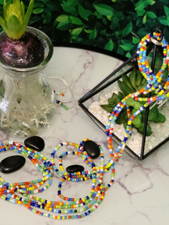 Ltd. Ed. Waist Beads - Multi Pastel Color
 * sold in different length from 50" - 54" adornments.