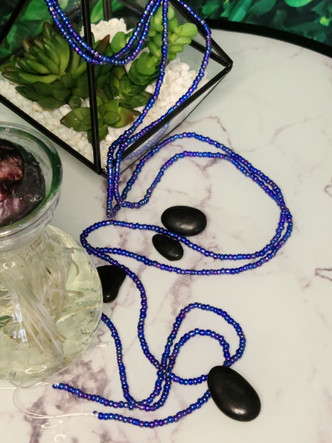 Ltd. Ed. Waist Beads - Iridescent Blue
 * sold in different length from 47" - 49" adornments.