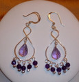 Sterling Silver Earrings with Light & Dark Amethyst