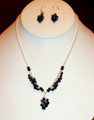 Sterling Silver Waterfall Necklace and Earrings with Sapphire