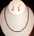 Handknotted Necklace and Earrings with Rubies