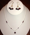 Sterling Silver Necklace and Earrings with Garnets