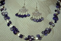 Handknotted Necklace and Earrings with Iolite and Clear Quarz