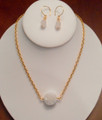 White Druzy with Fashion Gold Chain and Earwires