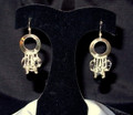 Sterling Silver Earrings with Black Onyx and Clear Quartz stones